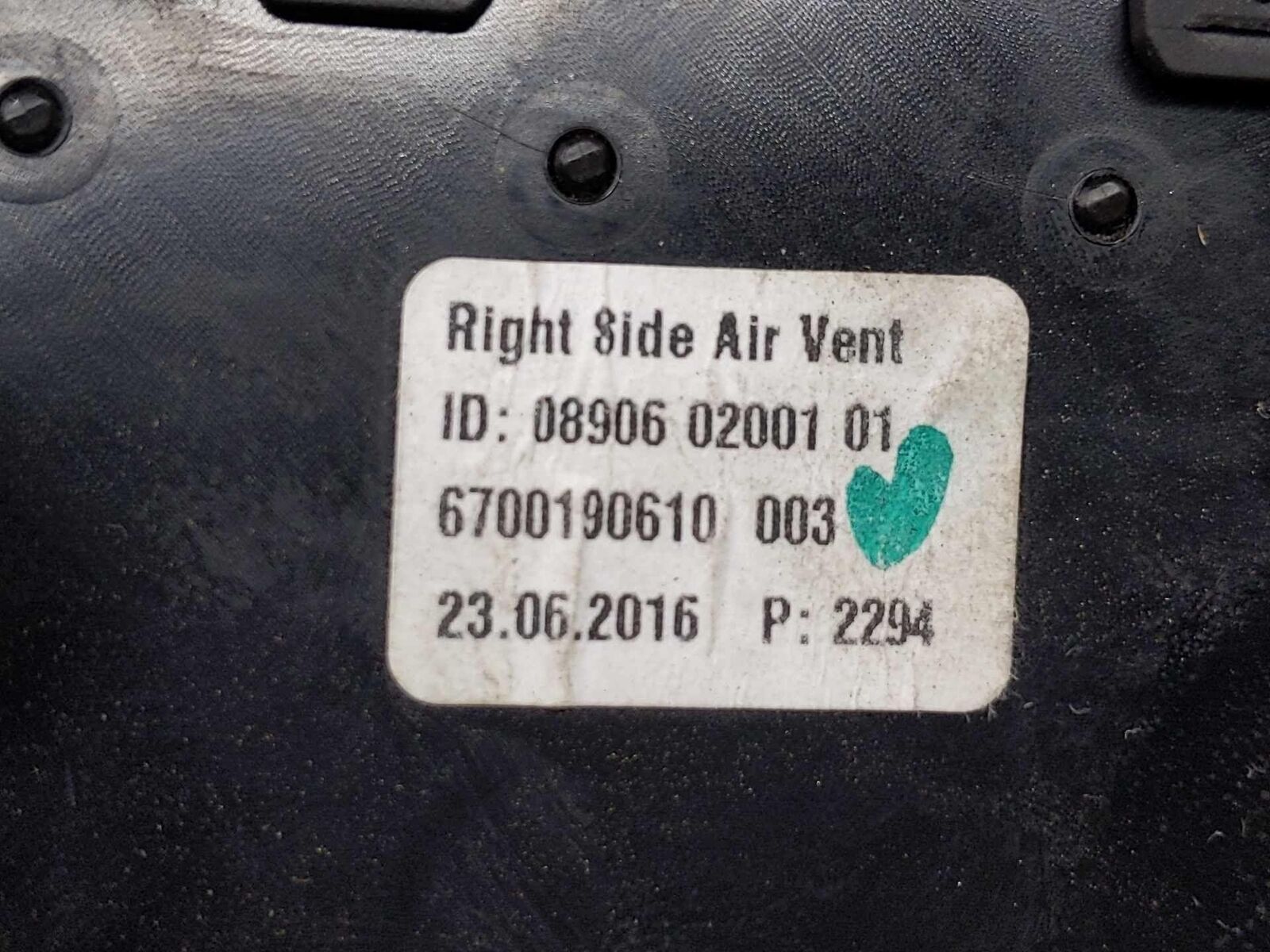 A/C AC Heater HVAC Right Passenger Air Vent OEM MASERATI GHIBLI 2017
