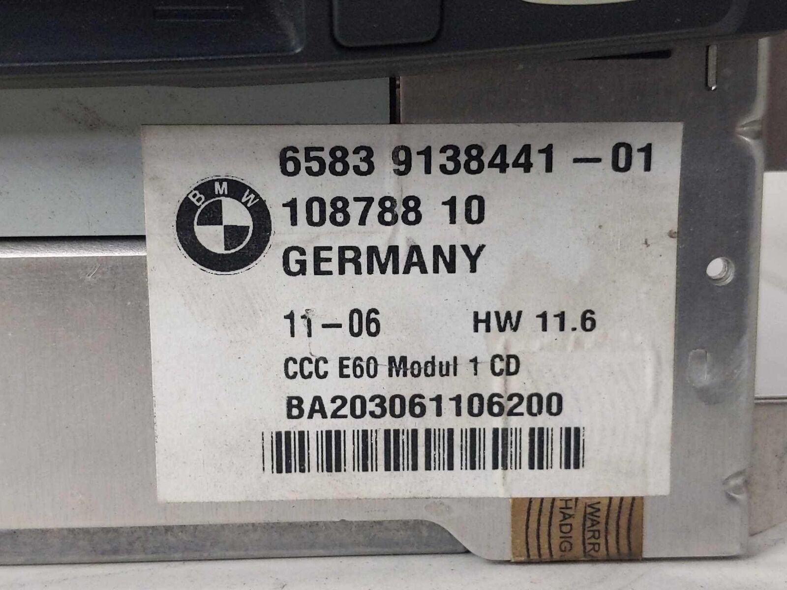 Radio Receiver Audio System CD Player OEM 6583913844101 BMW M6 06 07