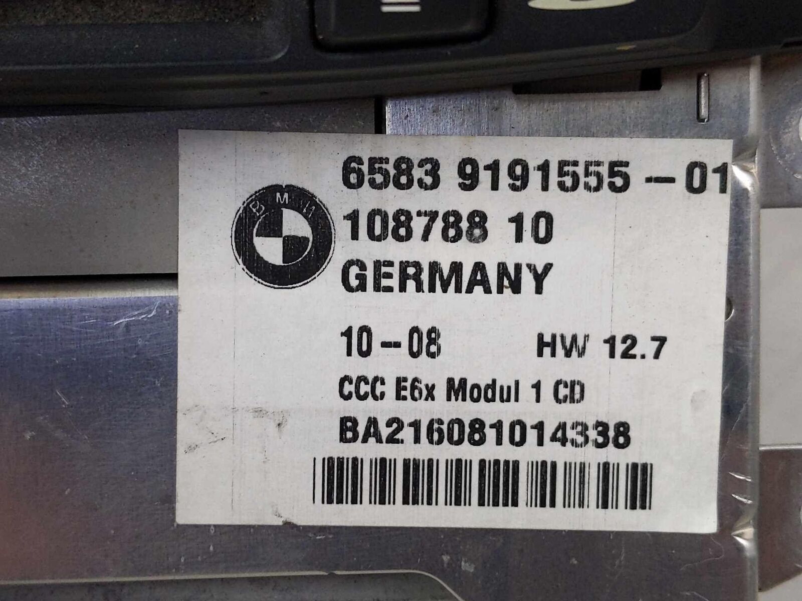 Radio Receiver Audio System AM FM CD Player OEM 6583919155501 BMW 535I 08 09 10