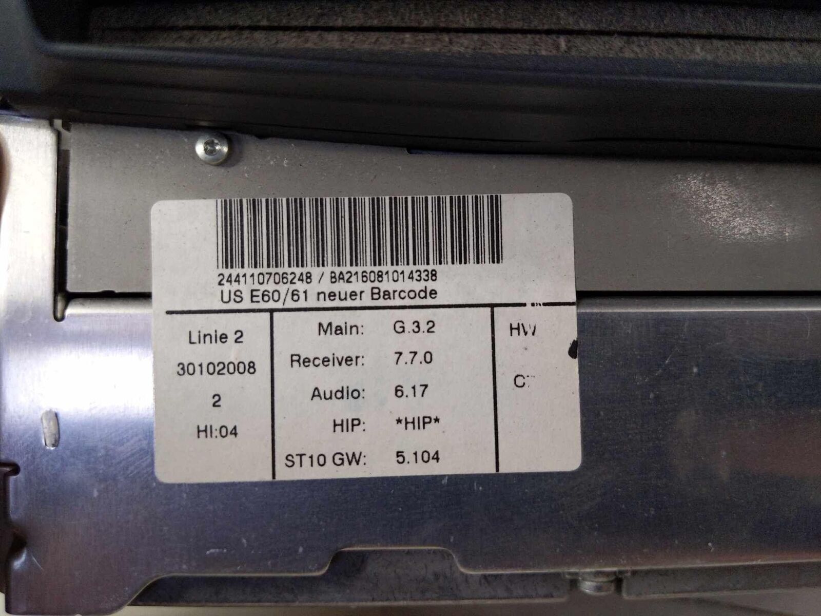 Radio Receiver Audio System AM FM CD Player OEM 6583919155501 BMW 535I 08 09 10