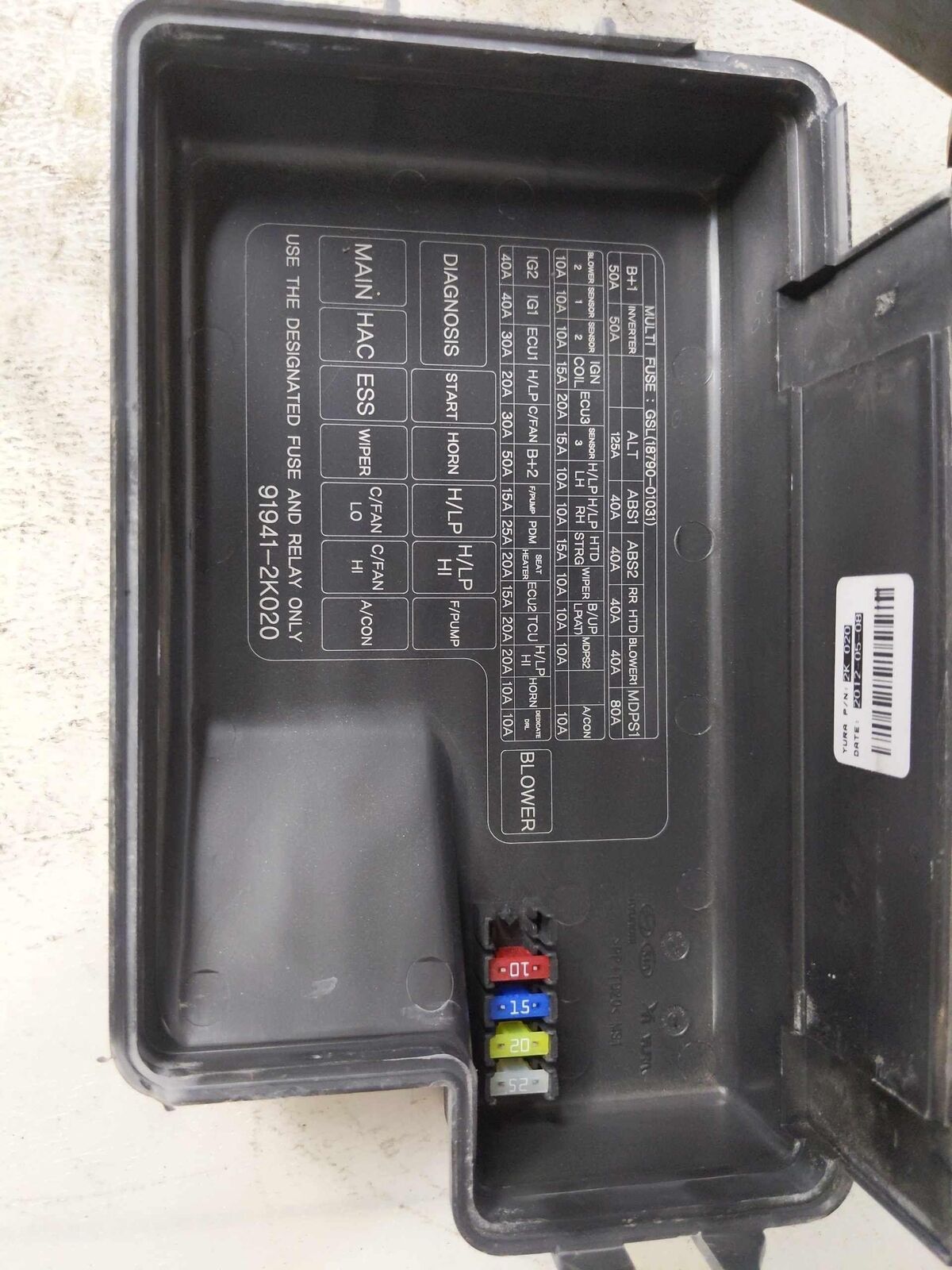 Engine Fuse Box Main Junction Relay Module OEM KIA SOUL 2.0L 12 13