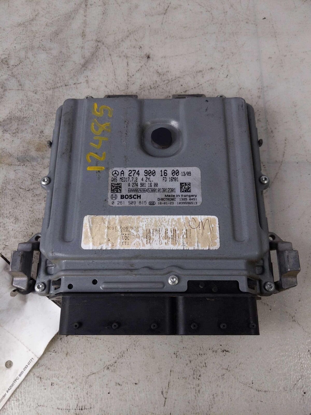 Engine Computer Electronic Control Module OEM A2749001600 MERCEDES C-CLASS 15 16